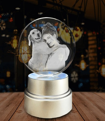 Esfera de CRISTAL 3D Personalizada con tu foto - Regalos con Alma